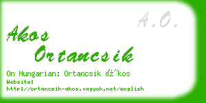 akos ortancsik business card